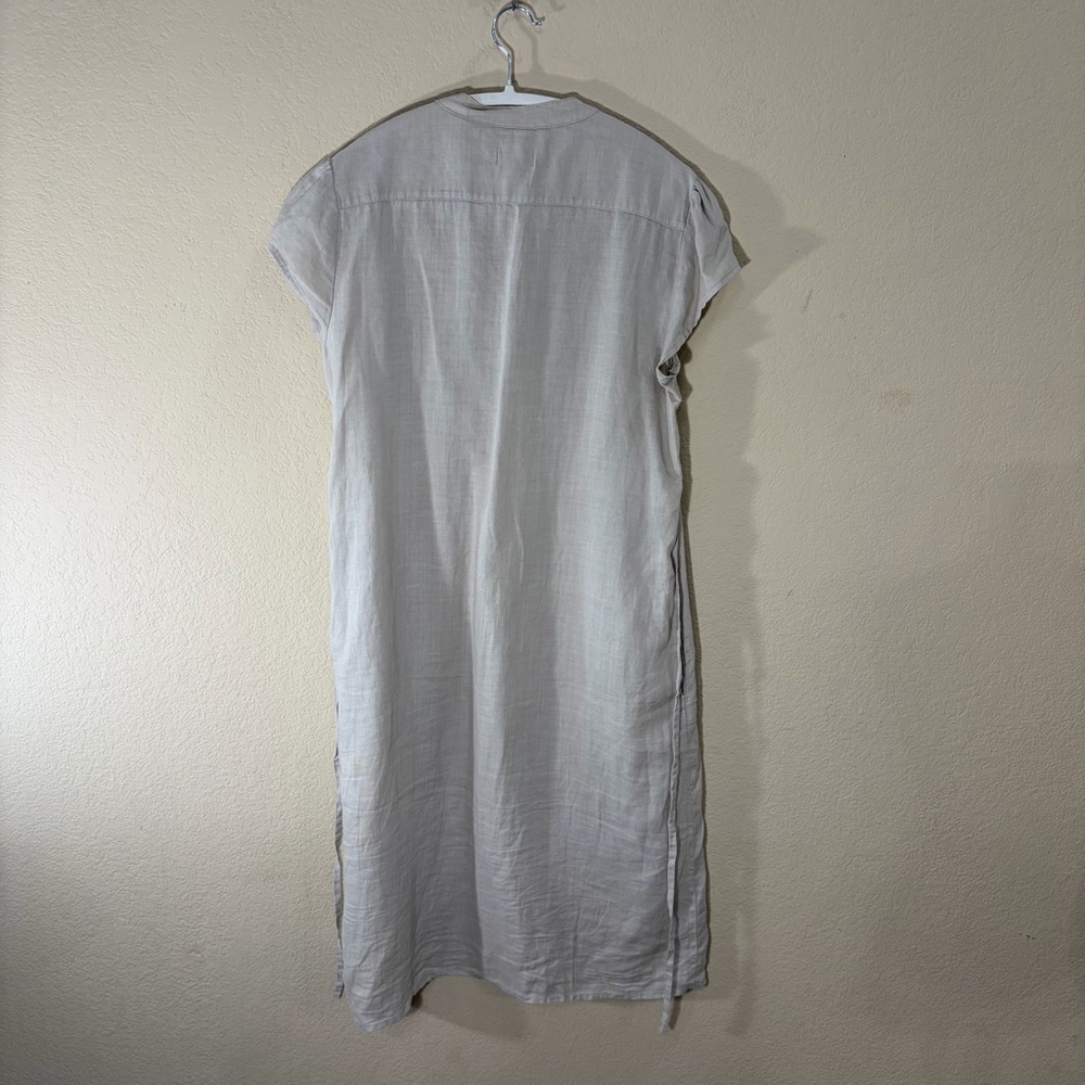 Capricci Linen Midi Dress Women Sz L Beige Cottage Boho Romantic Vacation Italy - Picture 7 of 10